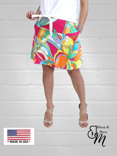 2 tier Skort with side seam pockets and elasticized waist line - SH011